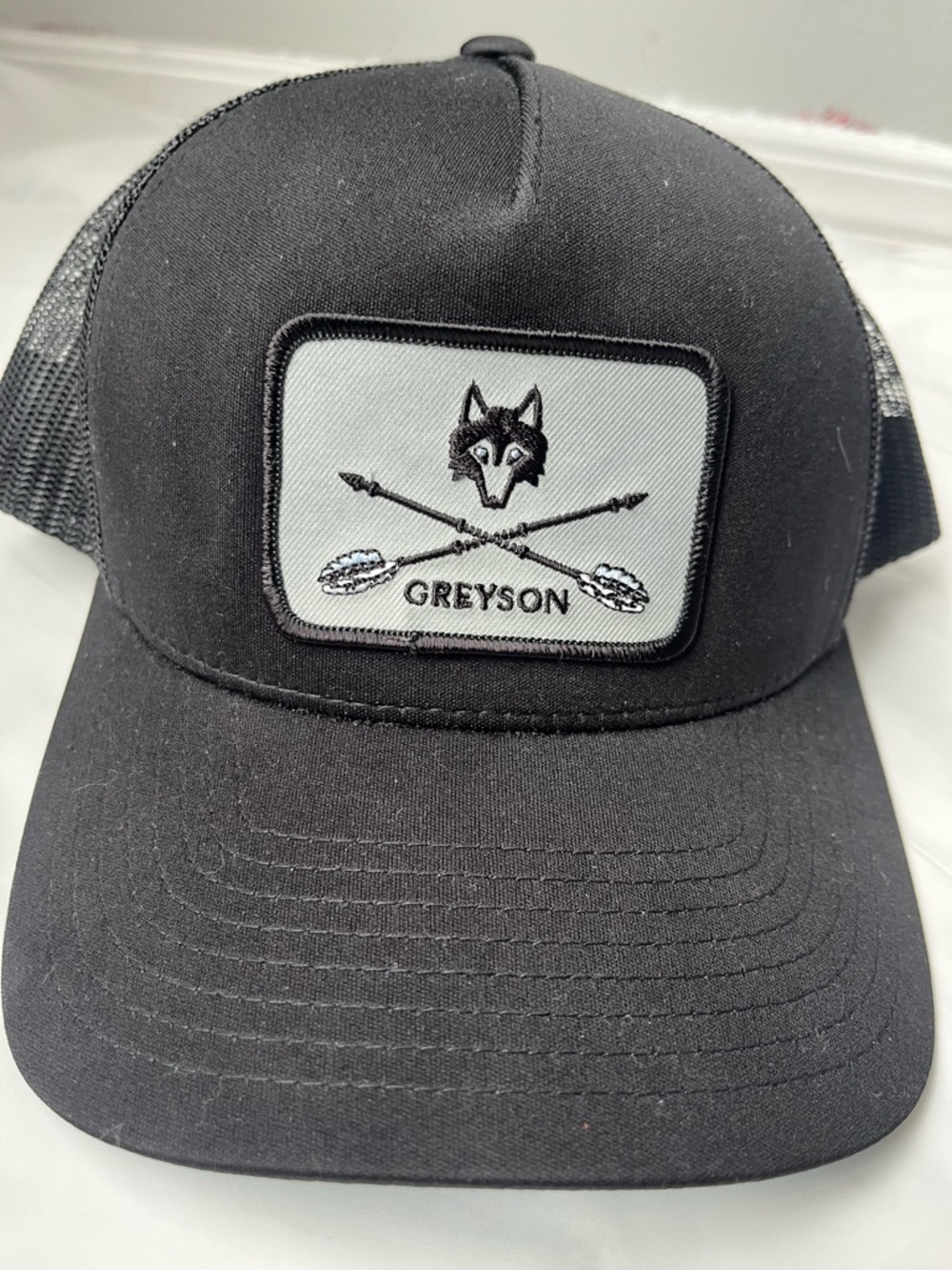Greyson Clothier Black Golf SnapBack Cap with Wolf & Arrow Patch